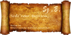 Szünder Bettina névjegykártya